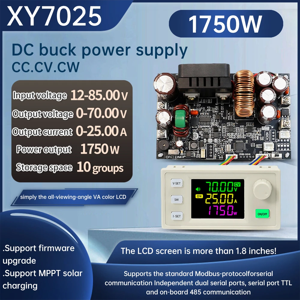 XY7025 DC Buck Converter CNC Step-down Adjustable Regulated Laboratory Power Supply Constant Voltage Current Solar Charge Module