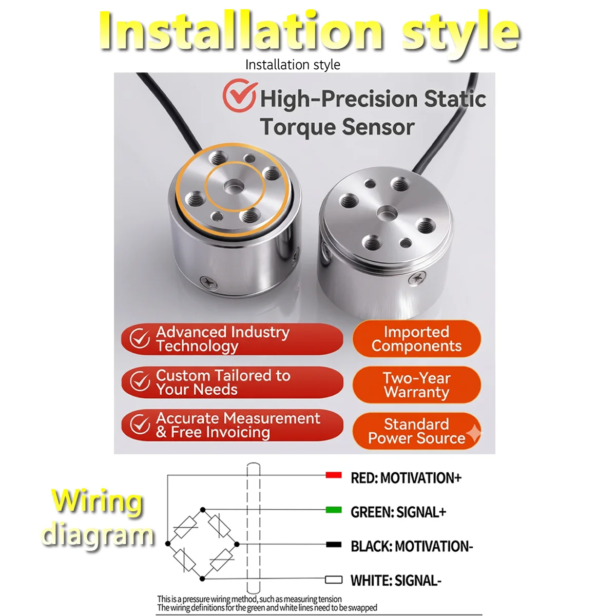 High Precision Static Torque Sensor 0.5-10N.m Flange Reaction Torque Transducer for Bolt Tightening Test Weighing