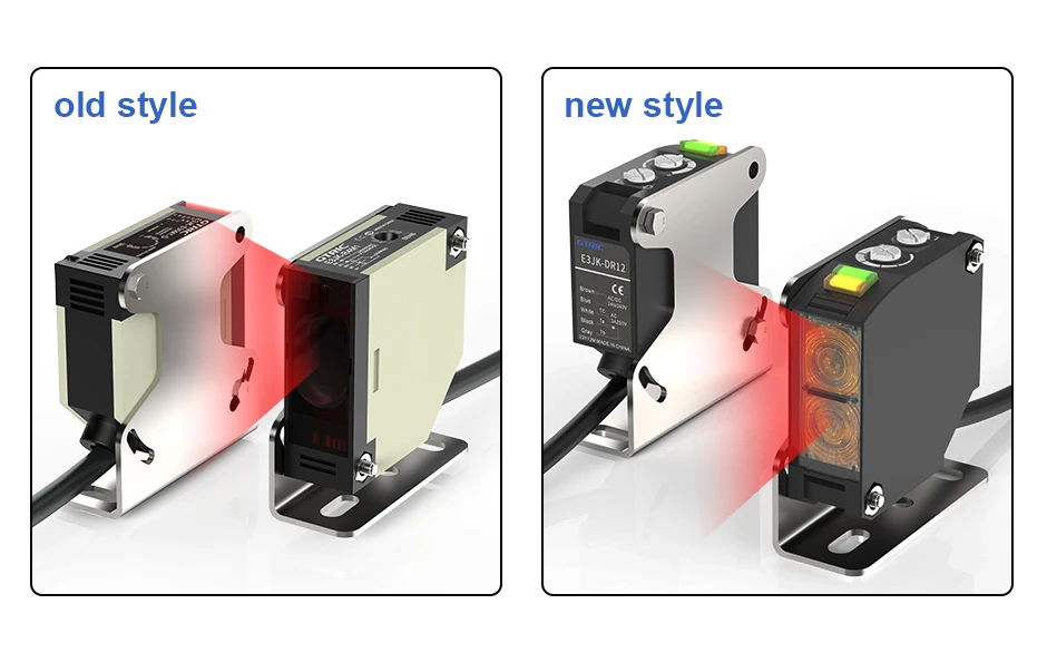 GTRIC Photoelectric Sensor E3JK-RR12 Retro-reflective 24-240V DC/AC Universal Relay Output Square Optical Photoelectric Switch