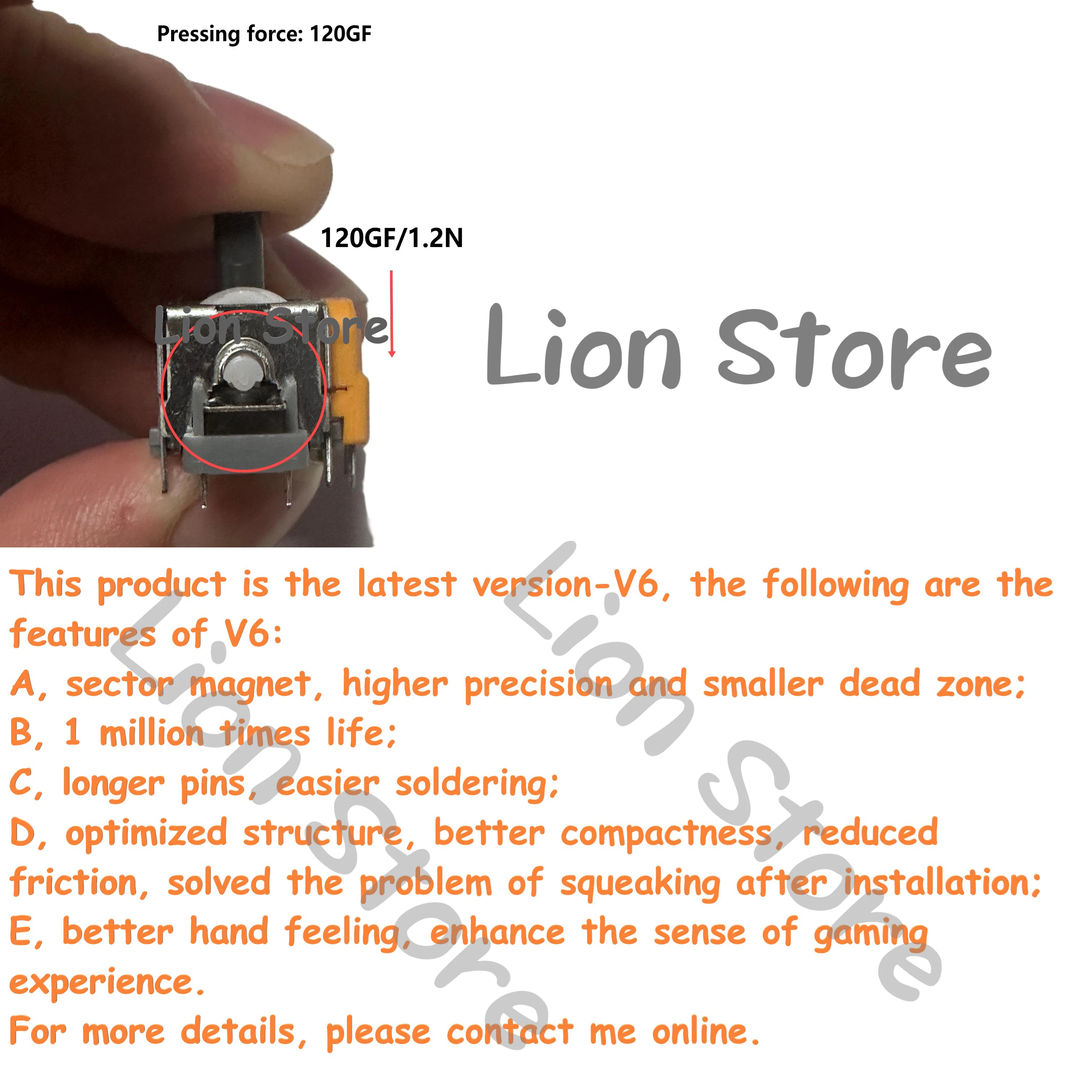 NEW V6 version For PS5 Hall Effect Joystick High-precision Smaller dead zone possible easier soldering More compact structure