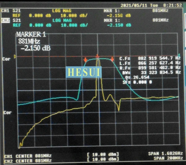 868MHz-895MHz 1W 881MHz filter RF Narrowband bandpass filter module CDMA800 TDMA signal mearsure filter RF BPF 881MHz module
