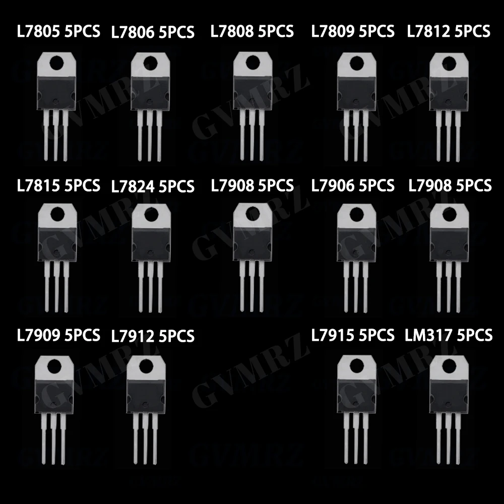 14Values 70PCS Voltage Regulator TO-220 Each 5PCS KIT L7805 L7806 L7808 L7809 L7812 L7815 L7912 LM317