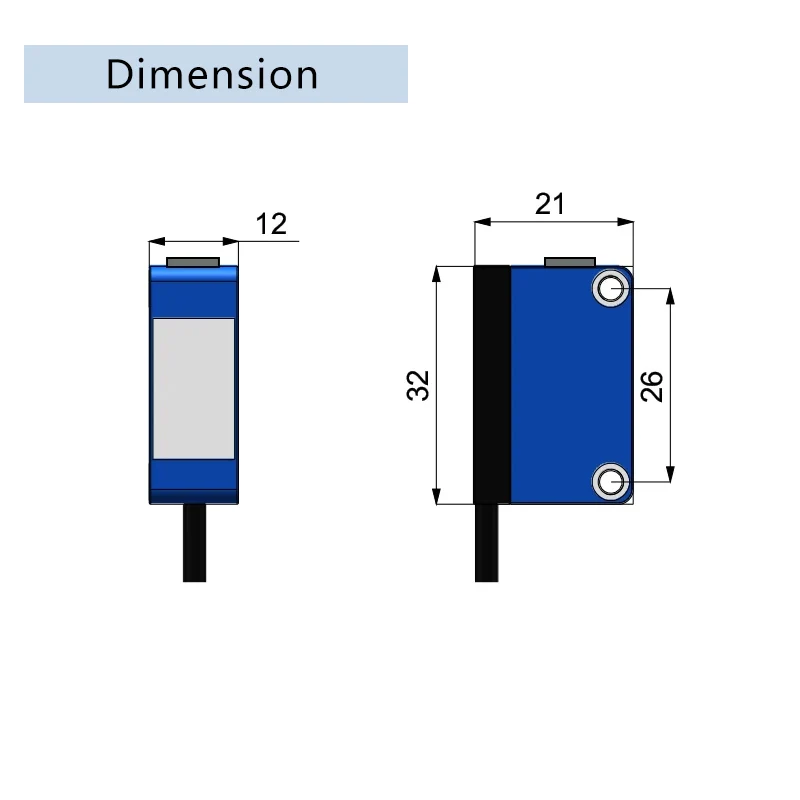 Mark Sensor Optical Sensor Color Marking Label Contrast Sensor Simple Easy Use 12-24V DC NPN PNP Sensing Distance 10mm