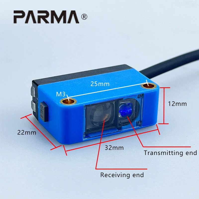 Mark Sensor Optical Sensor Color Marking Label Contrast Sensor Simple Easy Use 12-24V DC NPN PNP Sensing Distance 10mm