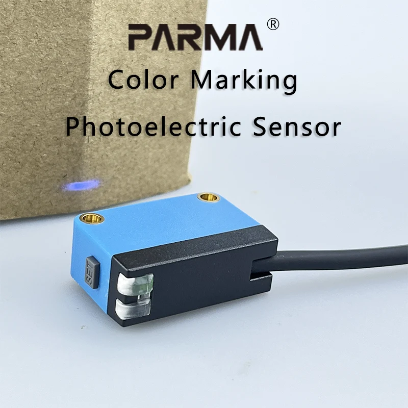 Mark Sensor Optical Sensor Color Marking Label Contrast Sensor Simple Easy Use 12-24V DC NPN PNP Sensing Distance 10mm
