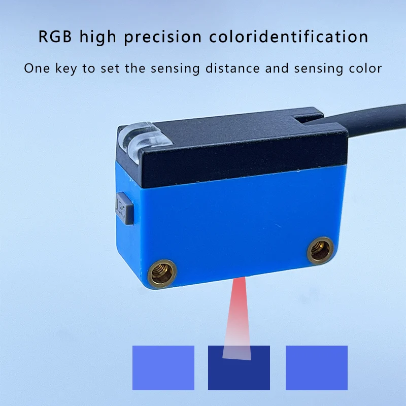 Mark Sensor Optical Sensor Color Marking Label Contrast Sensor Simple Easy Use 12-24V DC NPN PNP Sensing Distance 10mm