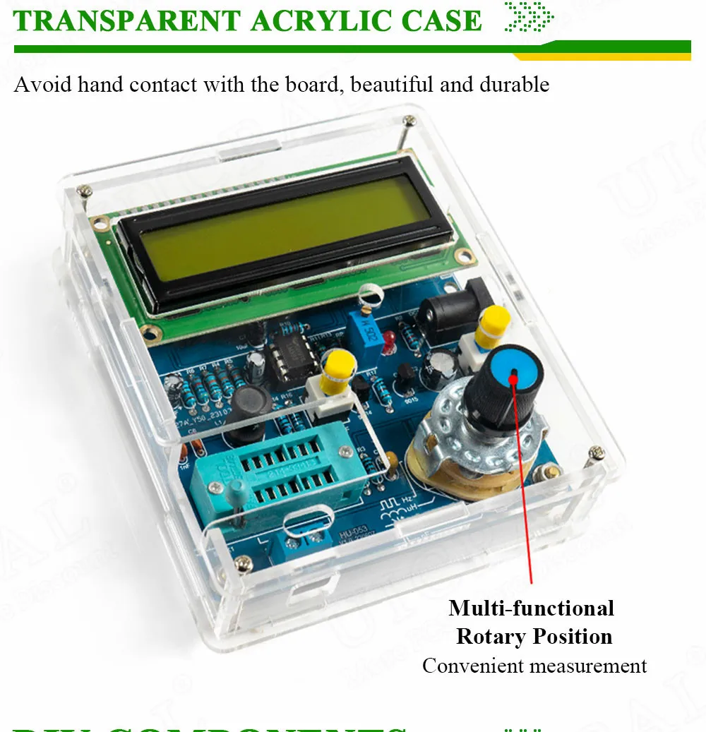 DIY Electronic Kit Capacitance Inductance Tester Frequency Measurement Display PCB DIY Soldering Project Practice Solder