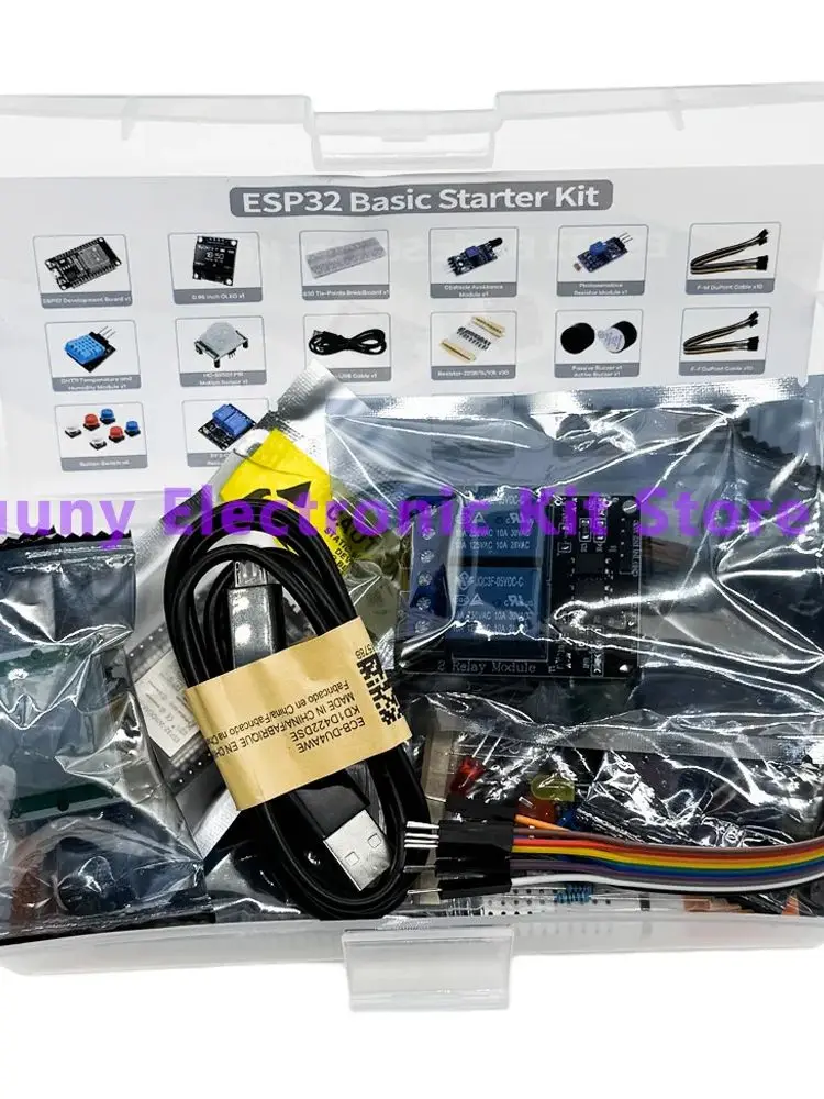 ESP32 Module Kit Starter ESP-32S WIFI Development Board with Relay Display Sensor - Ideal for Electronics Projects