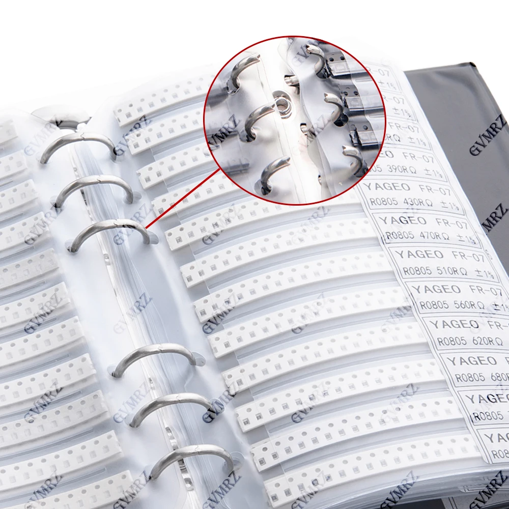 Resistor Kit 1% FR-07 170 Values SMD Book Resistor Assortment Kit 0201 0402 0603 0805 1206 0R-10M Smd DIY Sample Book