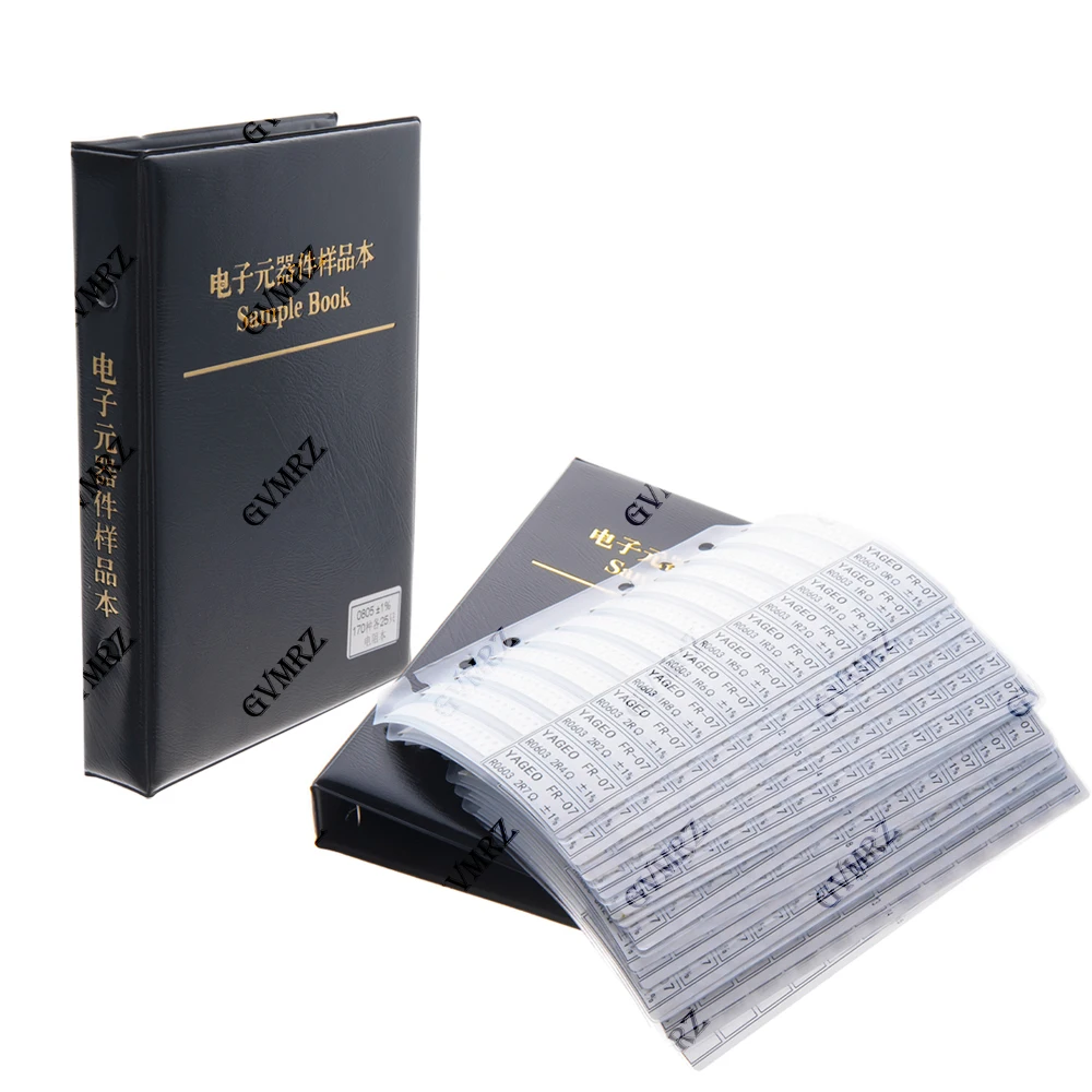 Resistor Kit 1% FR-07 170 Values SMD Book Resistor Assortment Kit 0201 0402 0603 0805 1206 0R-10M Smd DIY Sample Book