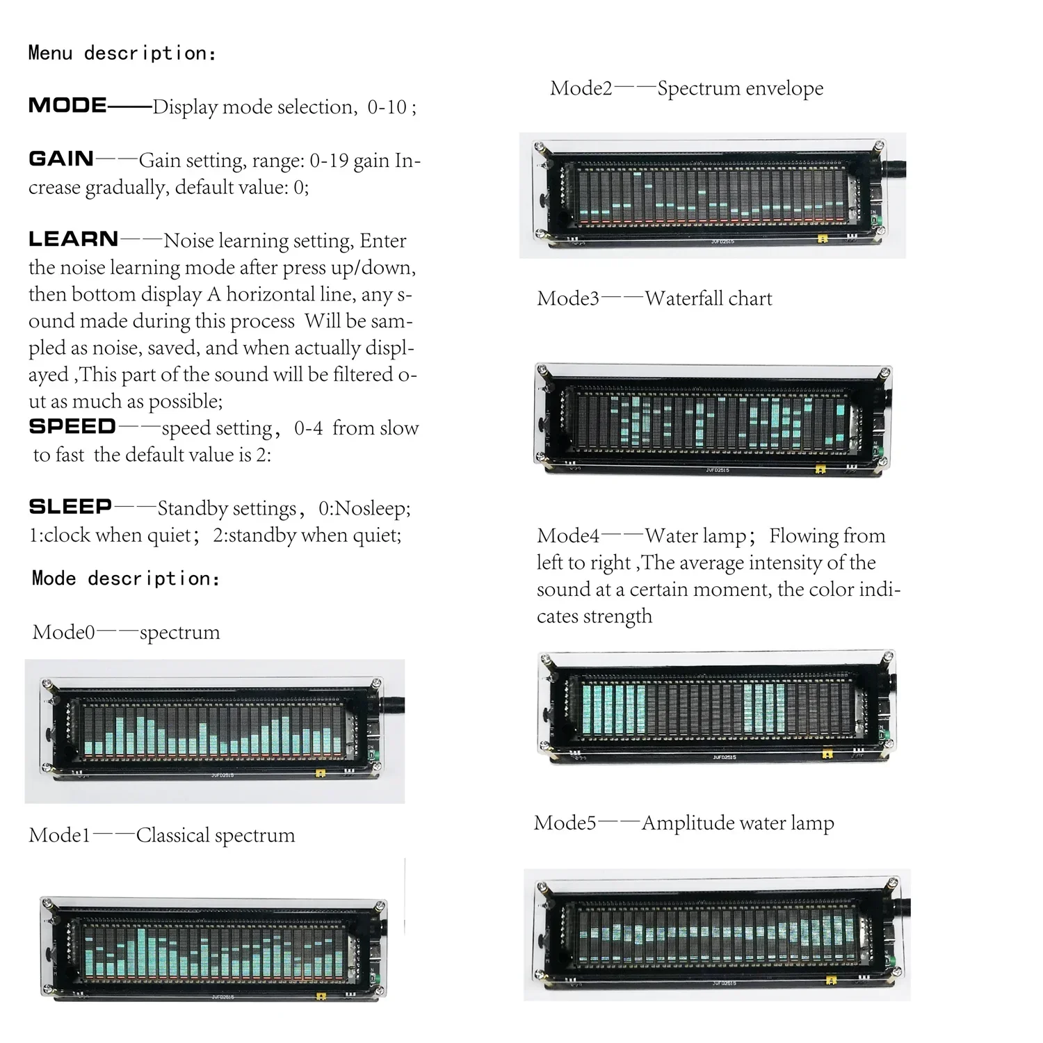 TYPE-C 5V 12V Car POWER Amplifier VFD Music Spectrum Display Clock Voice Control Level Indicator Rhythm Analyzer VU Meter