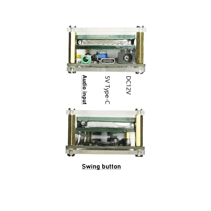 TYPE-C 5V 12V Car POWER Amplifier VFD Music Spectrum Display Clock Voice Control Level Indicator Rhythm Analyzer VU Meter