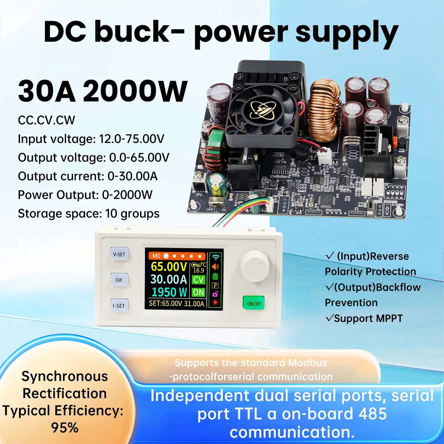 XY6530S XY6550S CNC DC Adjustable Step Down Power Supply Constant Voltage Constant Current Module Power Supply 2000W 3250W