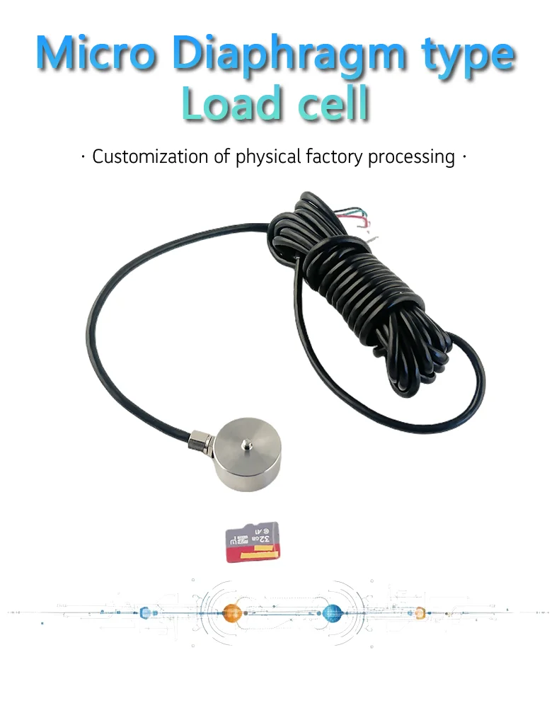 Stainless Steel Mini Compression Weighing Load Cell Diaphragm Force Sensor MNM2 10kg-1000kg 5-12V Excitation IP66 Sealed