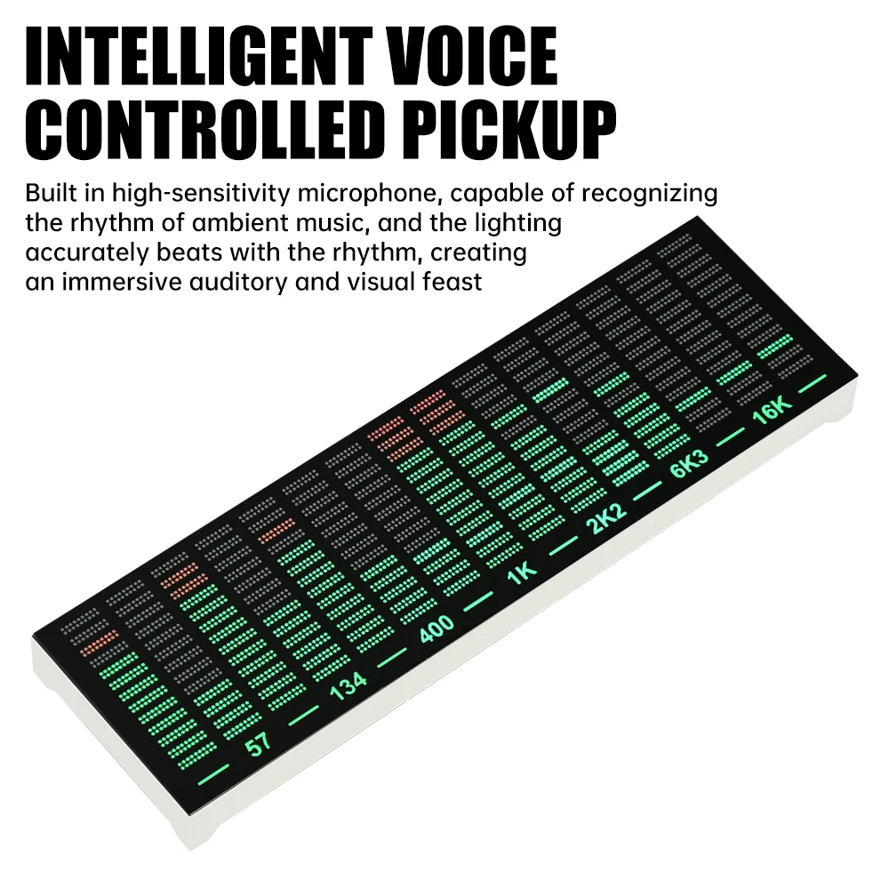 Multi-mode Voice Control Music Spectrum LED Pickup Rhythm Analyzer Light Display Audio Level Indicator VU Meter Electronic Kit