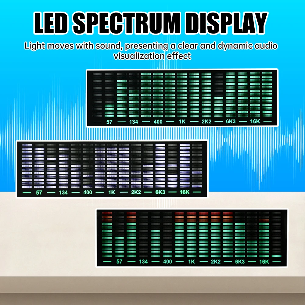 Multi-mode Voice Control Music Spectrum LED Pickup Rhythm Analyzer Light Display Audio Level Indicator VU Meter Electronic Kit