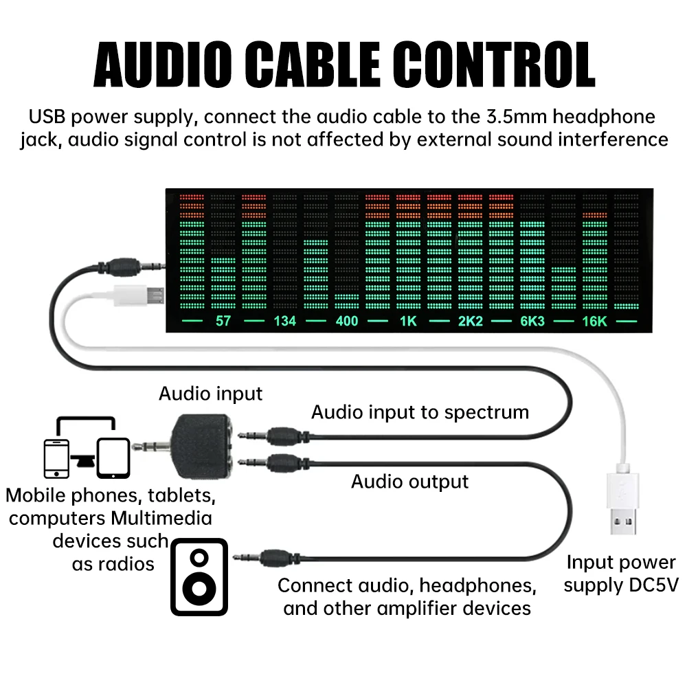 Multi-mode Voice Control Music Spectrum LED Pickup Rhythm Analyzer Light Display Audio Level Indicator VU Meter Electronic Kit