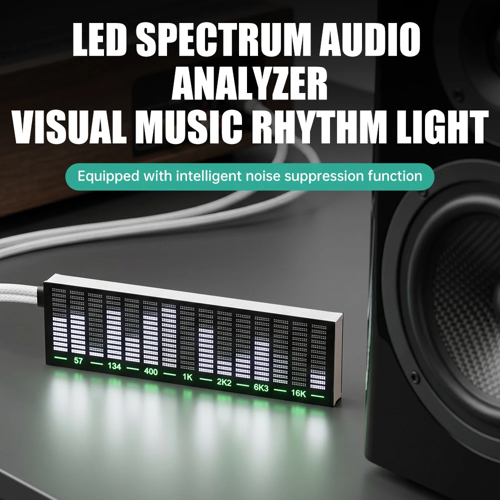 Multi-mode Voice Control Music Spectrum LED Pickup Rhythm Analyzer Light Display Audio Level Indicator VU Meter Electronic Kit