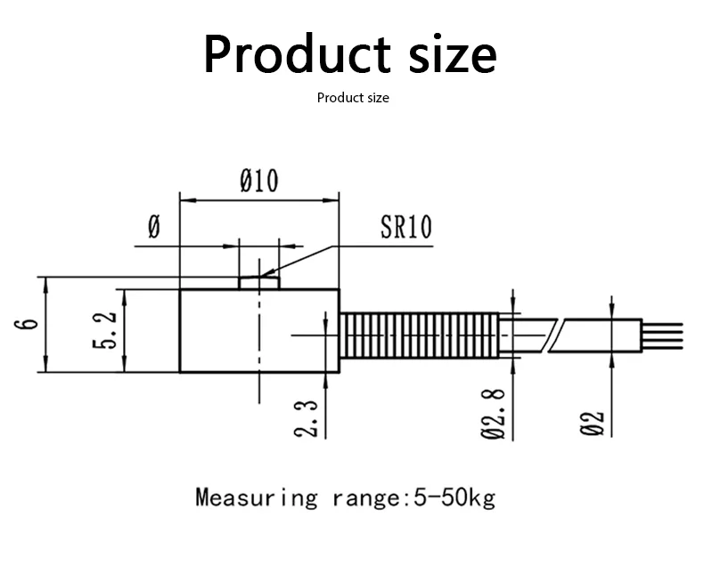 MNM1 Micro Button Load Cell 5-50kg Stainless Steel Mini Weight Sensor 4-Wire Wheatstone Bridge