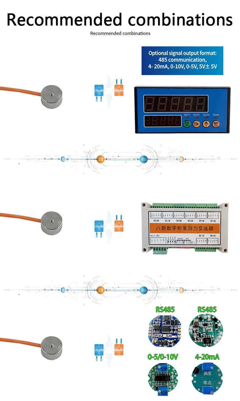 MNM1 Micro Button Load Cell 5-50kg Stainless Steel Mini Weight Sensor 4-Wire Wheatstone Bridge