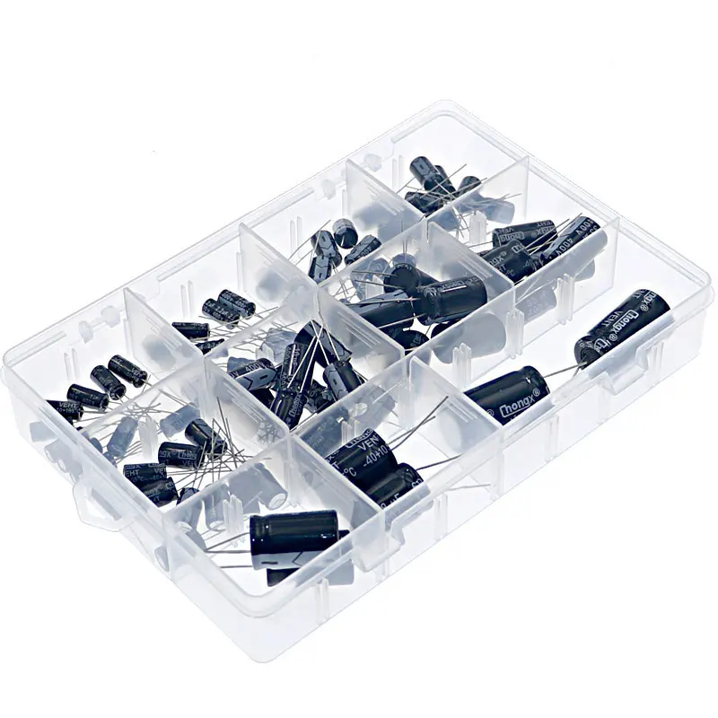 78pcs 11Value 400V High Voltage Aluminum Electrolytic Capacitor Mixed Box Kit 1UF 2.2UF3.3UF4.7UF6.8UF10UF22UF33UF47UF68UF100UF