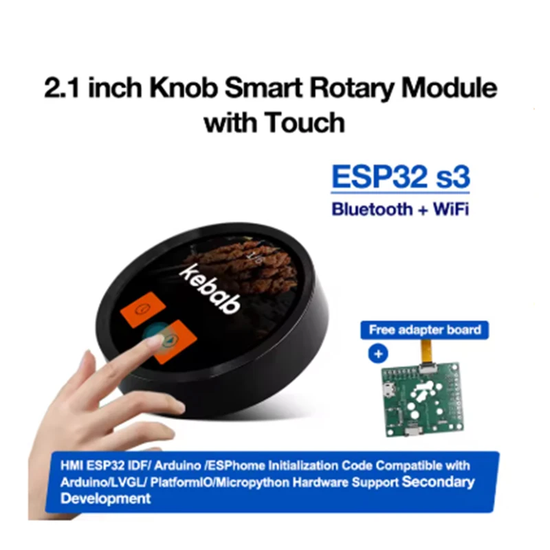 Smart Home 2.1 inch 480*480 ESP32 LVGL Circular Push Knob IPS LCD Module TFT Touch Display for Ar-duino