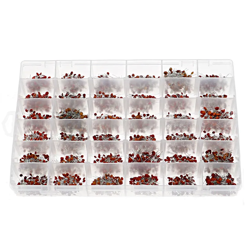 3600pcs/lot 1PF-100nF Ceramic Capacitor Assortment Kit 10PF 22PF 33PF 47PF 100PF 330PF 470PF 1NF 10NF 47NF 50V Capacitors set