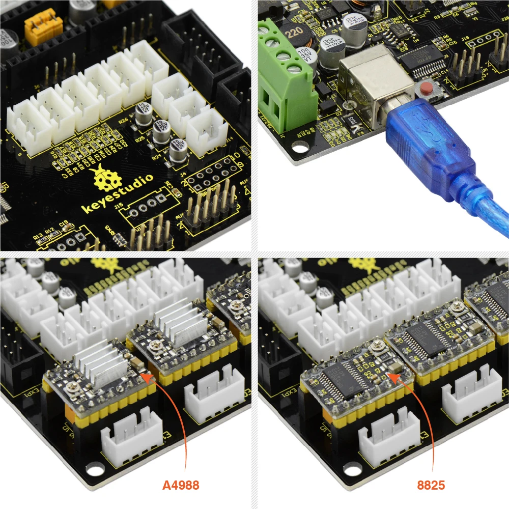 Keyestudio 3D MKS Gen V1.4 Printer Motherboard Control Board(Black &Environmental-protection) Compatible Arduino Mega 2560 board