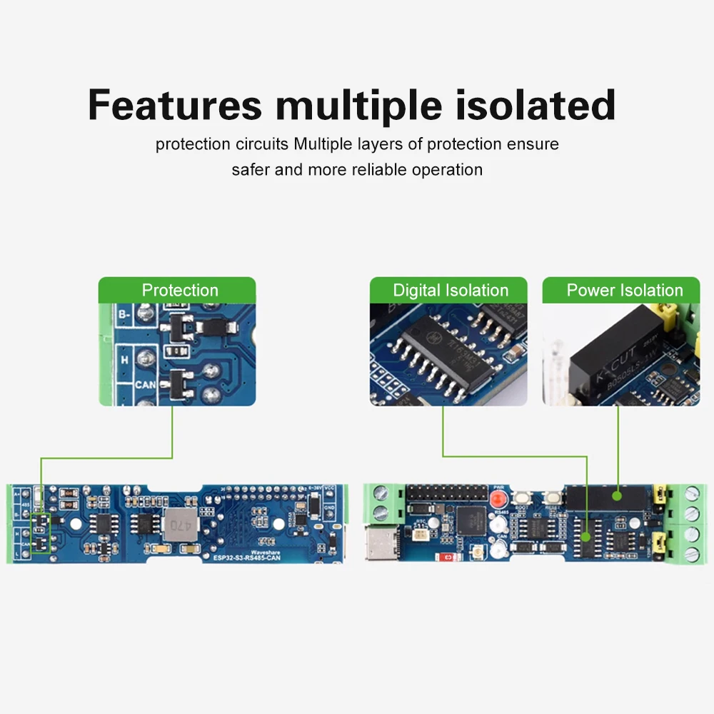 Industrial Grade ESP32-S3-RS485-CAN Development Board RS485/CAN Interface WIFI and Bluetooth Isolated Industrial Control Board