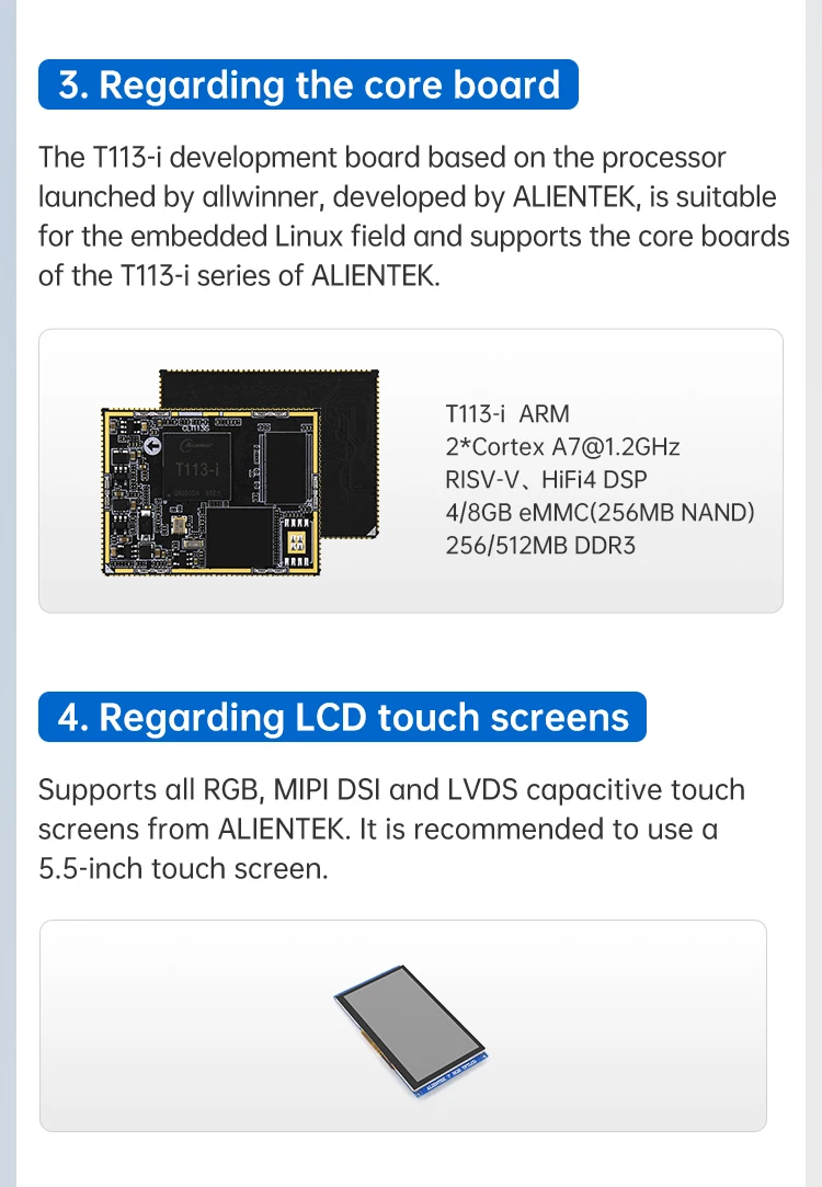 ALIENTEK Allwinner T113-i Development Board Linux Embedded ARM Superior to STM32/6ULL 5.4 Kernel Heterogeneous Core Development