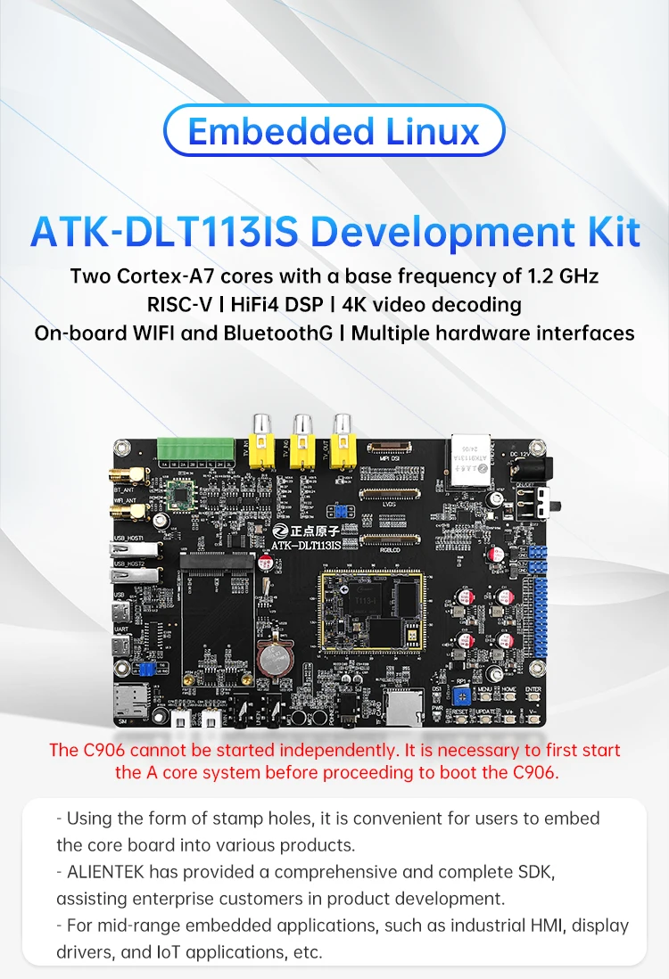 ALIENTEK Allwinner T113-i Development Board Linux Embedded ARM Superior to STM32/6ULL 5.4 Kernel Heterogeneous Core Development