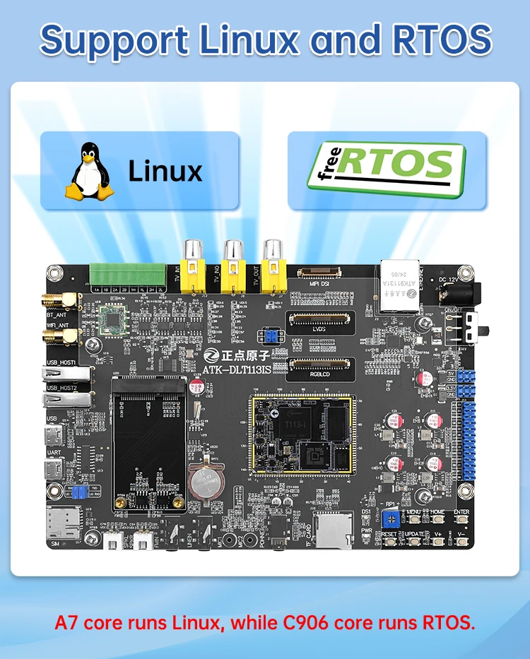 ALIENTEK Allwinner T113-i Development Board Linux Embedded ARM Superior to STM32/6ULL 5.4 Kernel Heterogeneous Core Development