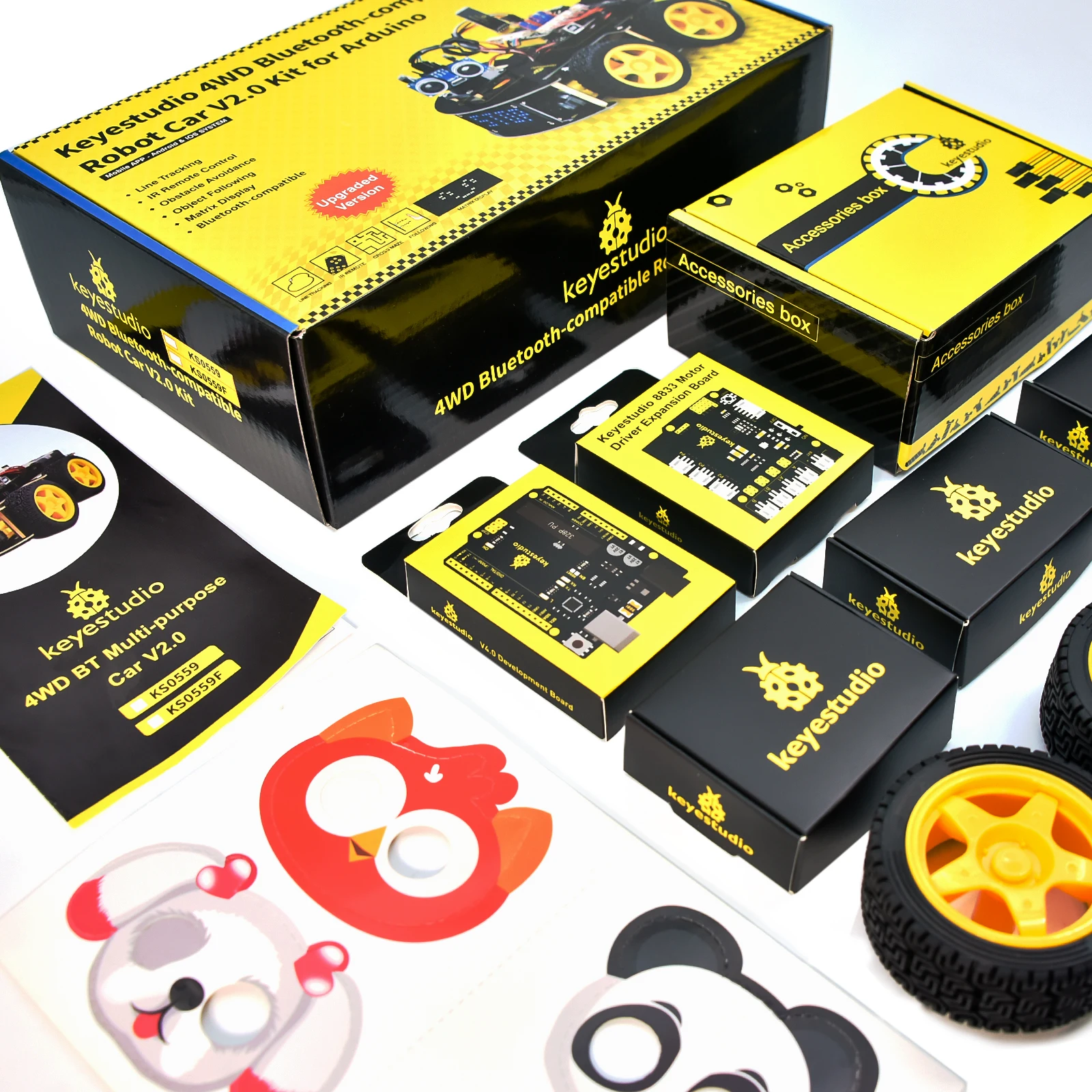 Keyestudio 4WD Multi BT Robot Car Kit V2.0 W/LED Display For Arduino Robot Kit DIY Electronic Kit/Programming Car Kit