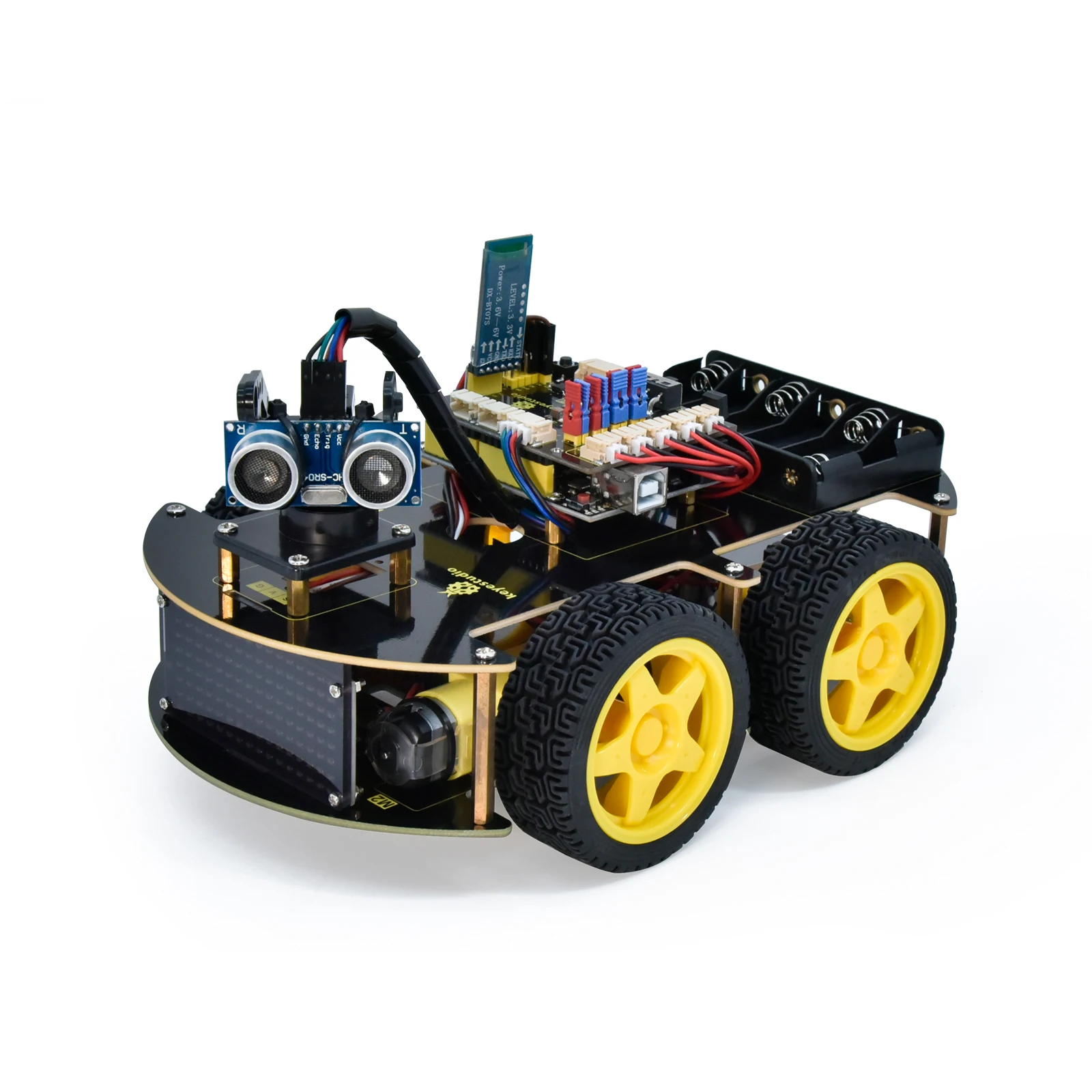 Keyestudio 4WD Multi BT Robot Car Kit V2.0 W/LED Display For Arduino Robot Kit DIY Electronic Kit/Programming Car Kit