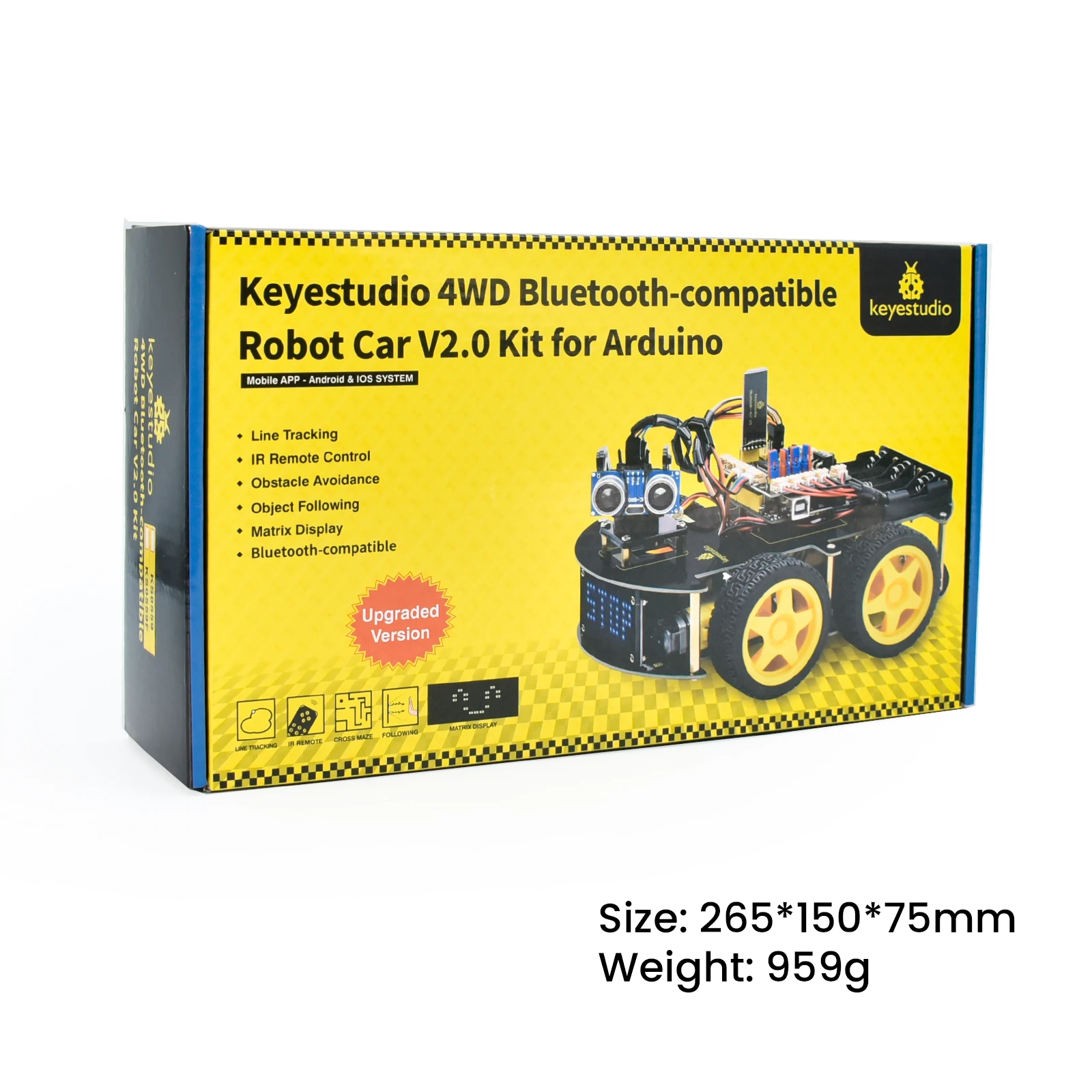 Keyestudio 4WD Multi BT Robot Car Kit V2.0 W/LED Display For Arduino Robot Kit DIY Electronic Kit/Programming Car Kit