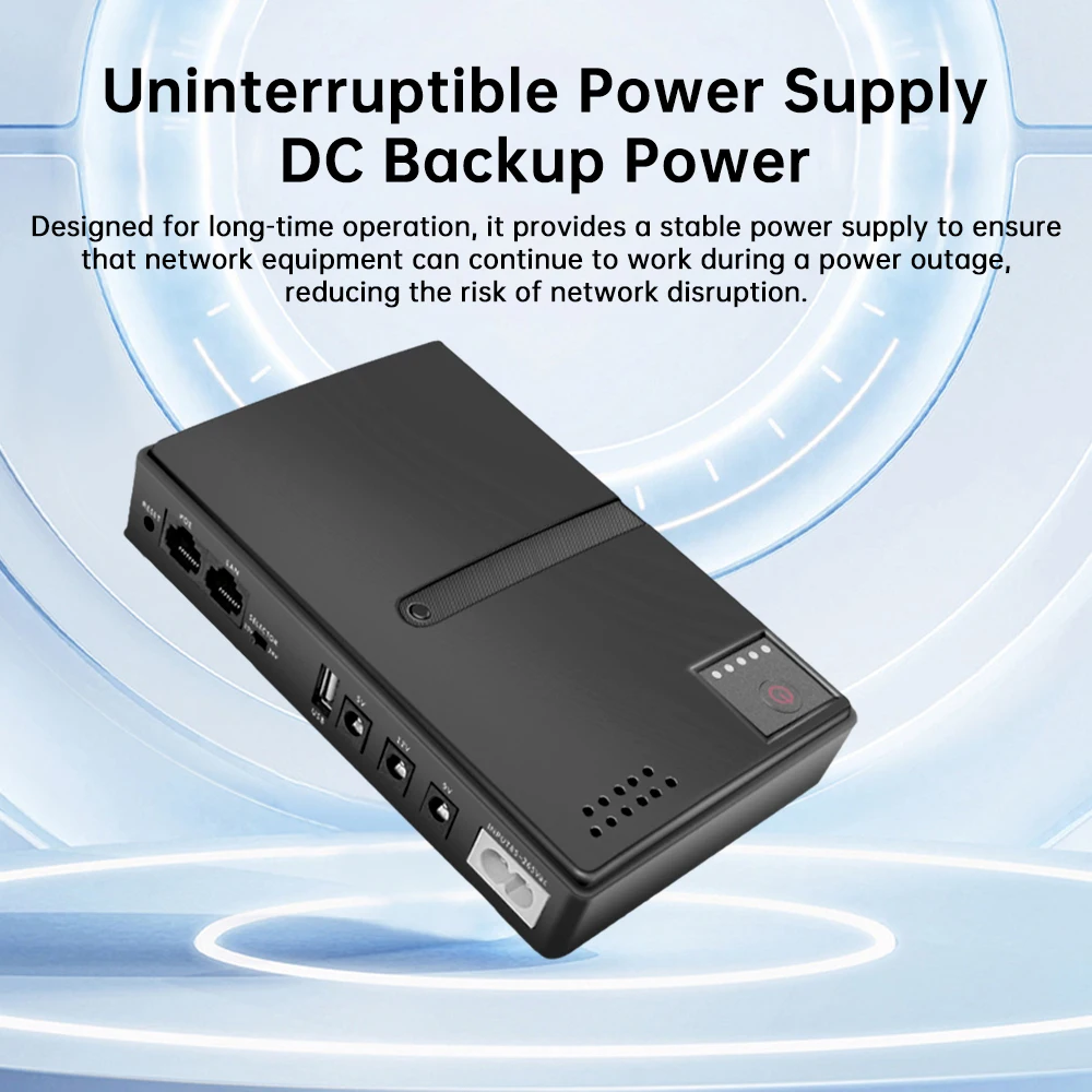 EU/US 5V/9V12V/15V/24V 1018L UPS Uninterruptible Power Supply DC Backup 18650 Power WIFI Router Optical Modem Built-In Adapter