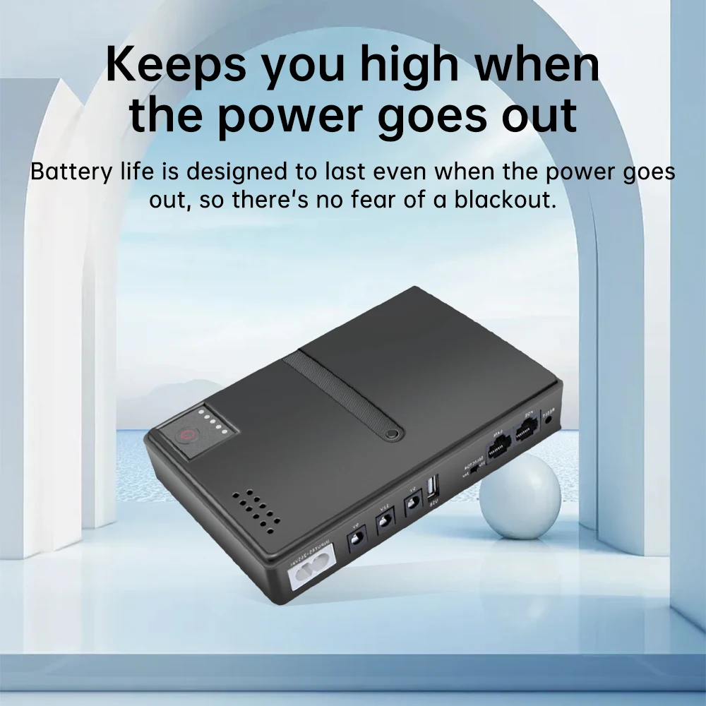 EU/US 5V/9V12V/15V/24V 1018L UPS Uninterruptible Power Supply DC Backup 18650 Power WIFI Router Optical Modem Built-In Adapter