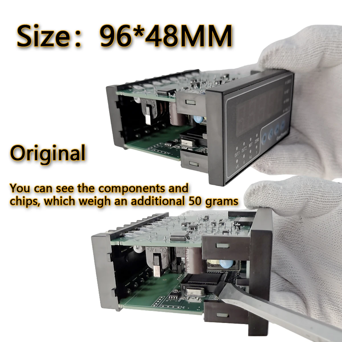 Weight Indicator Meter for Factory Automation, Fast 10/s Measurement, Wide Display Range -19999 to 45000 160x80 / 96x48mm