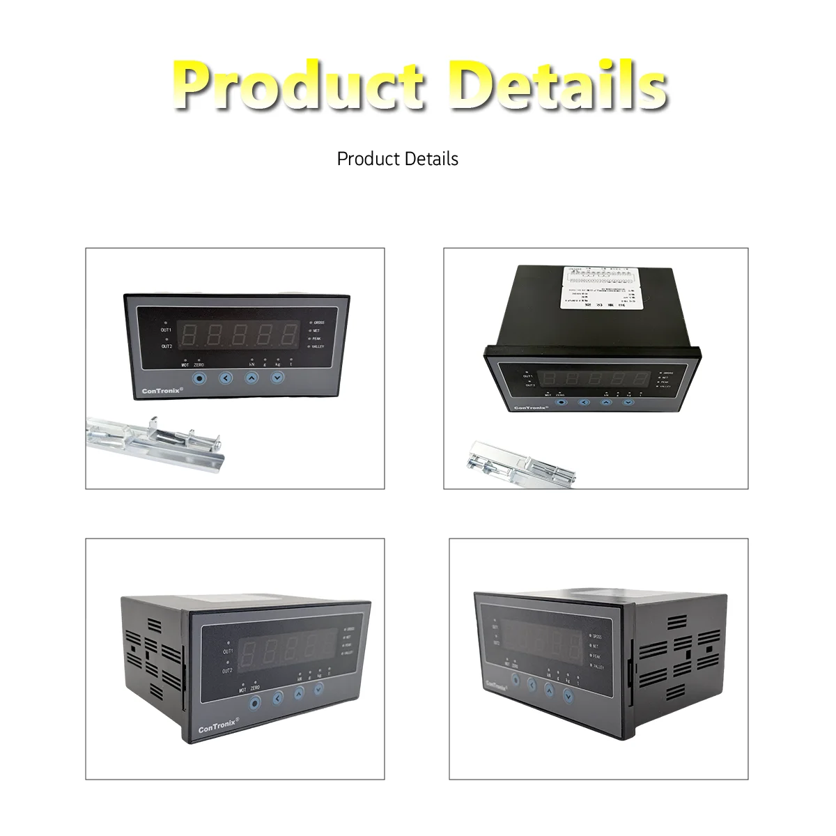 Weight Indicator Meter for Factory Automation, Fast 10/s Measurement, Wide Display Range -19999 to 45000 160x80 / 96x48mm