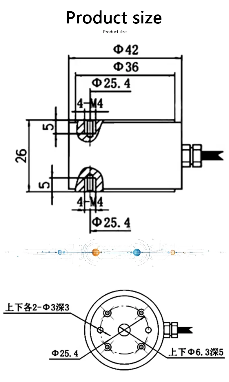 Compact Torque Load Cell Micro Reaction Torque Sensor 100Nm High Sensitivity Stainless Steel Force Sensor for Torque Monitoring