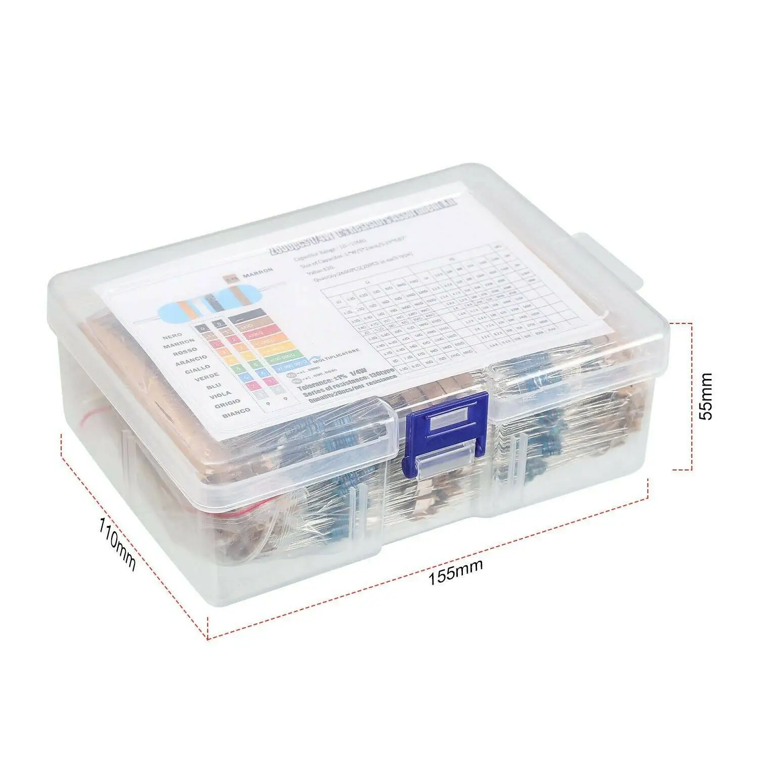 2600-600PCS,130 Values 1/4W 0.25W 1% Metal Film Resistors Assorted Pack Kit Set Lot Resistors Assortment Kits Fixed Resistor