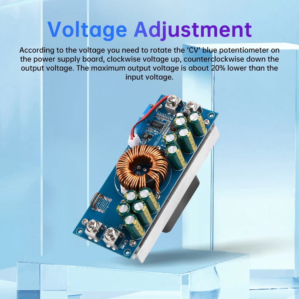 DC-DC Adjustable Step-Down Power Supply Module, 1500/1200W/800W Step-Down Power Supply Modules, DC 15V–90V to DC 2.5V–72V