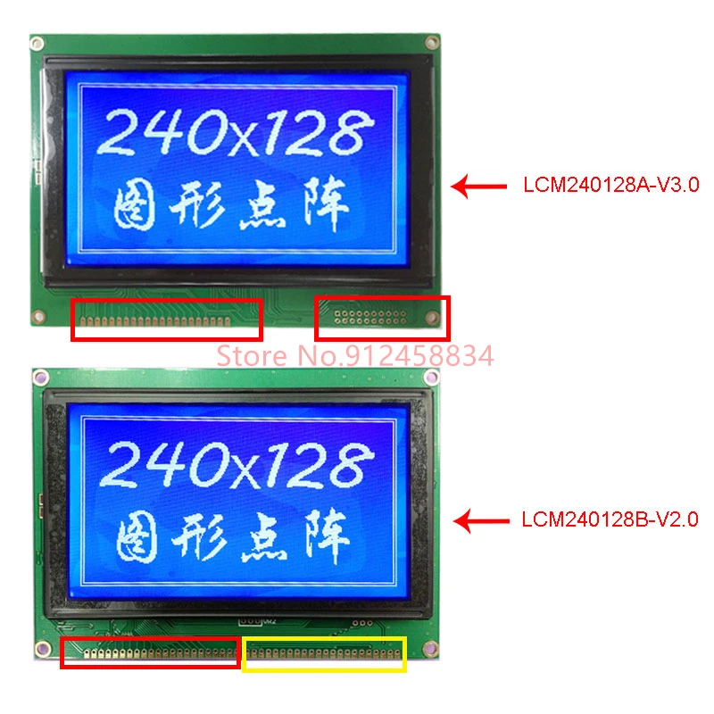 240128 Lcd Display Module with Touch Panel Screen Plastic T6963C or RA6963 or UCI6963 144x104mm LCM240128A B