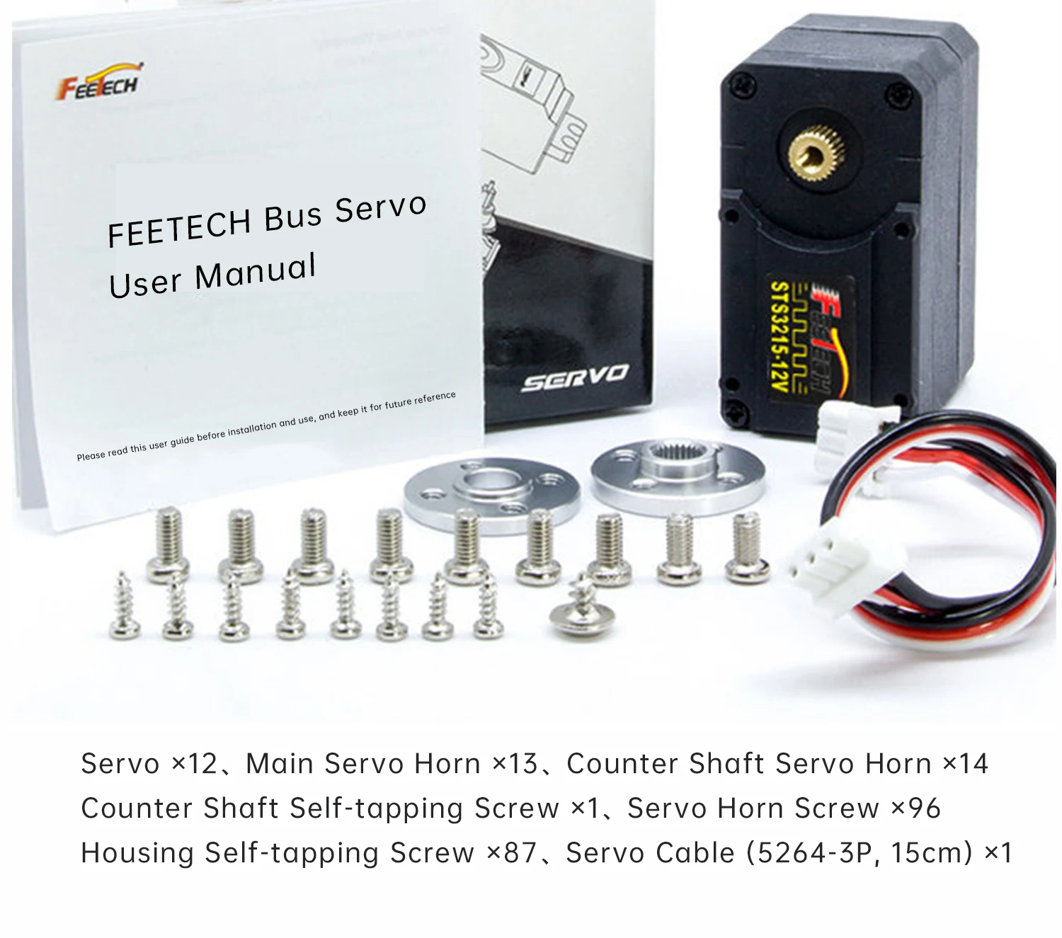 Feetech STS3215 Smart Servo 7.4V 12V 20KG 30KG 360° TTL Serial Bus Robot Servo for SO-ARM100 Ai Robotic Arm DIY Industrial Servo