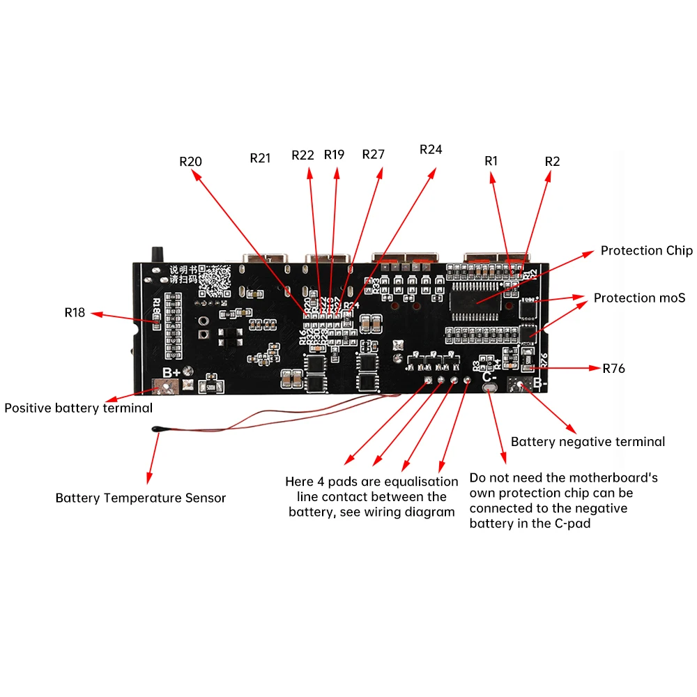 65W 100W DIY Power Bank Motherboard Dual Type-C Bidirectional Fast Charging PD3.1 PPS SCP VOOC MPPT Solar Charger Board 3S 4S 5S