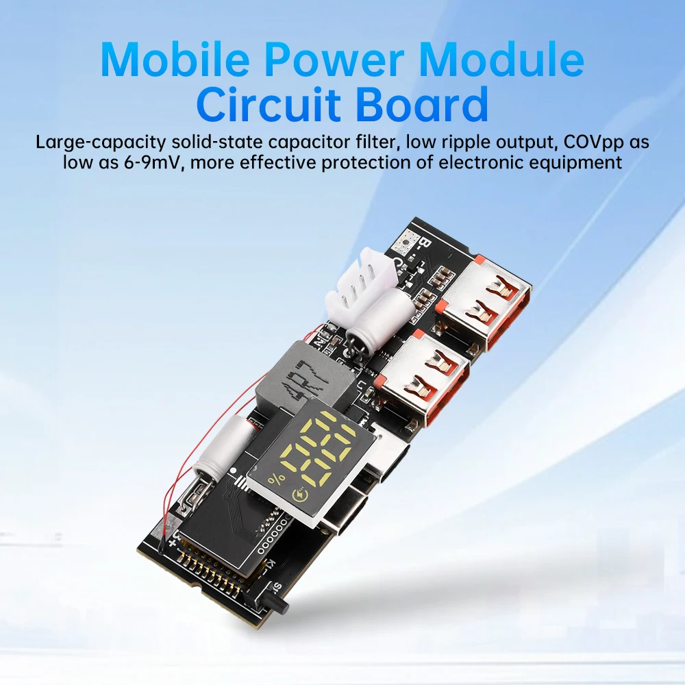65W 100W DIY Power Bank Motherboard Dual Type-C Bidirectional Fast Charging PD3.1 PPS SCP VOOC MPPT Solar Charger Board 3S 4S 5S