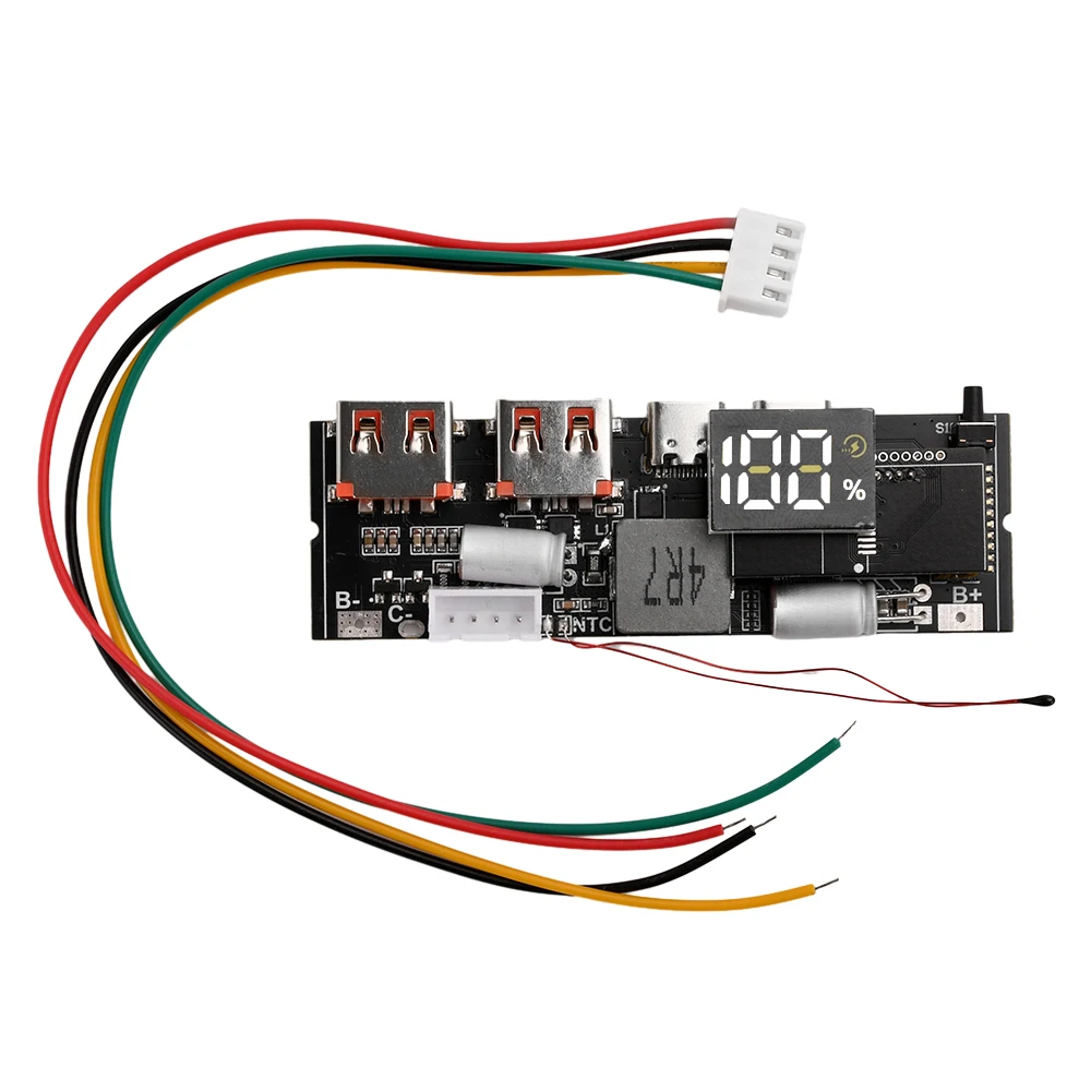 65W 100W DIY Power Bank Motherboard Dual Type-C Bidirectional Fast Charging PD3.1 PPS SCP VOOC MPPT Solar Charger Board 3S 4S 5S