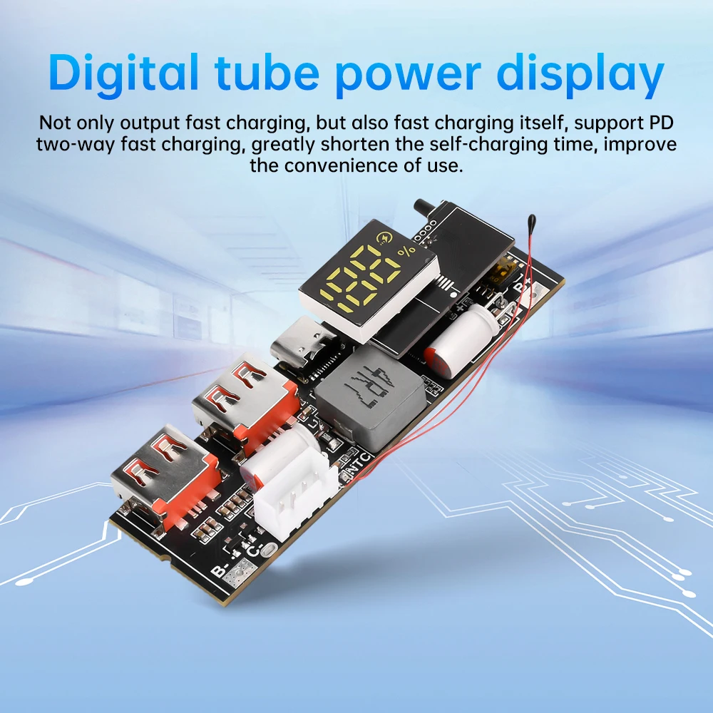 65W 100W DIY Power Bank Motherboard Dual Type-C Bidirectional Fast Charging PD3.1 PPS SCP VOOC MPPT Solar Charger Board 3S 4S 5S
