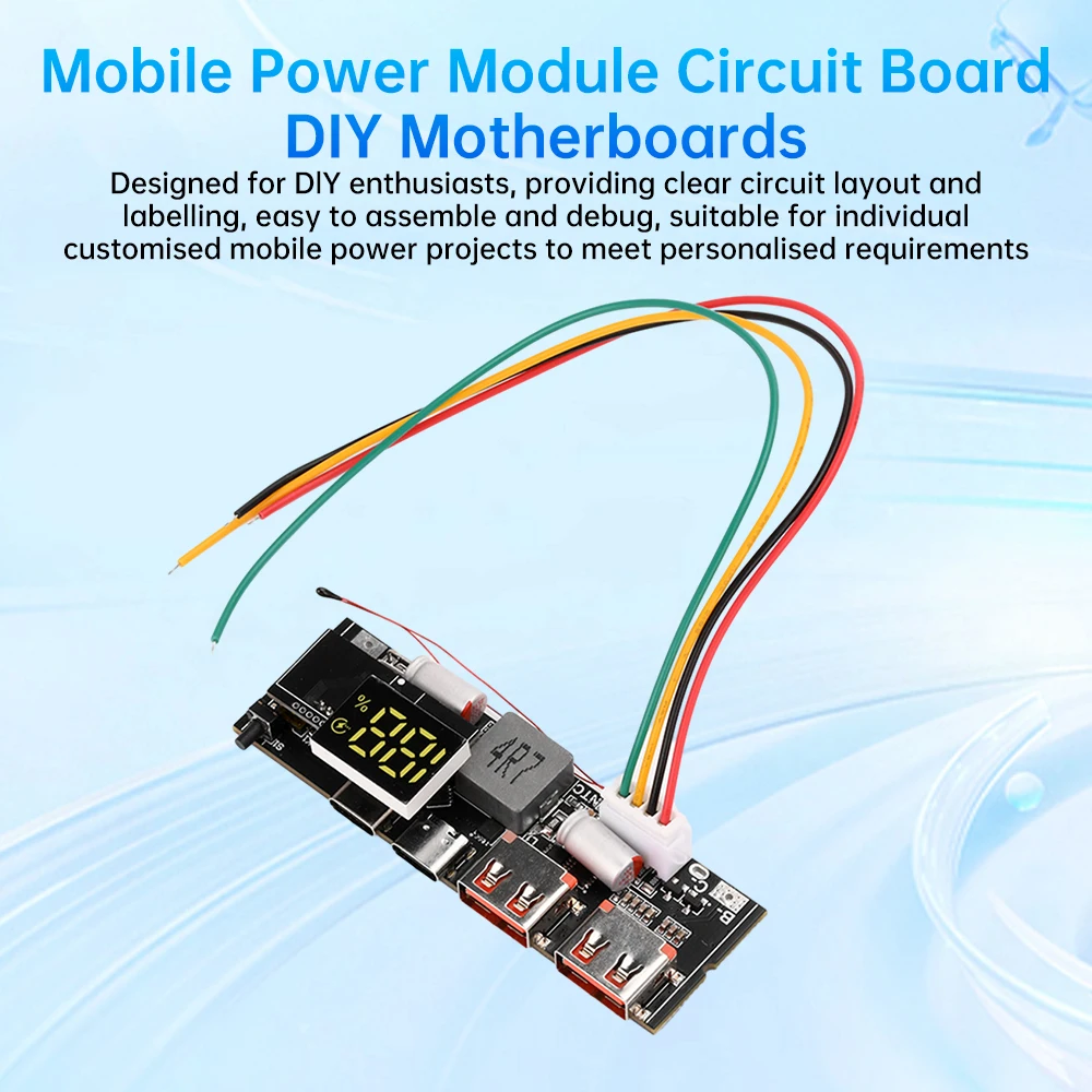 65W 100W DIY Power Bank Motherboard Dual Type-C Bidirectional Fast Charging PD3.1 PPS SCP VOOC MPPT Solar Charger Board 3S 4S 5S