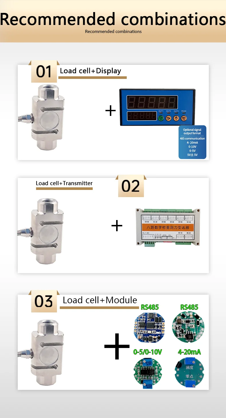 S Beam S-Type Tension Compression Load Cell Dynamometer Set for Pull/Press Force Measurement, High Brightness 5-Digit Indicator